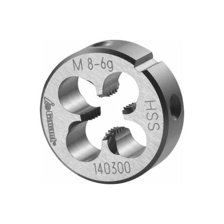 Garant M8X1.25 HSS Round Die, Closed/Pre-Slit Form 140300 M8